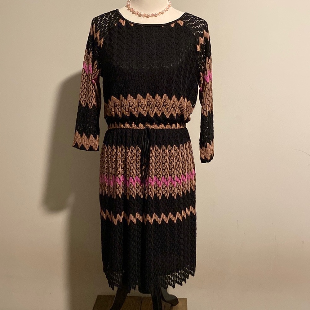 Gabby Skye black, pink, and blush color dress. Size 8